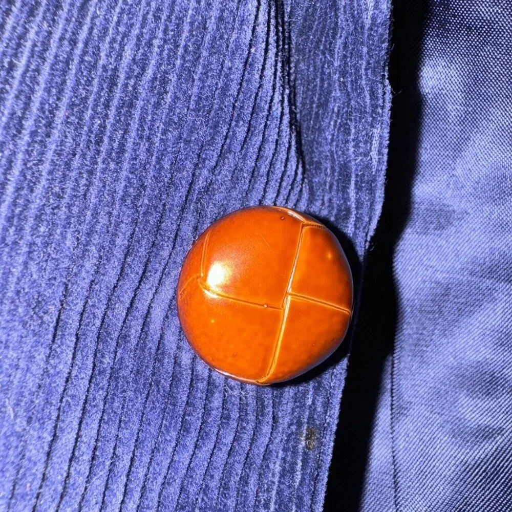 Vtg JORDACHE Corduroy Blazer Jacket Blue elbow Patches Western Camel Fits‎ 42R